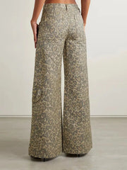 Baddie Leopard Embellished Cut Out Pants