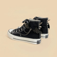 Bat Wings Spiked Canvas Shoes