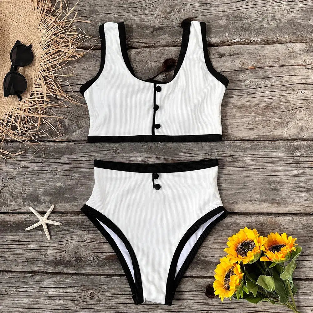 Button Up Bikini Set