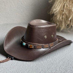 Cowgirl Adjustable Faux Leather Western Hat