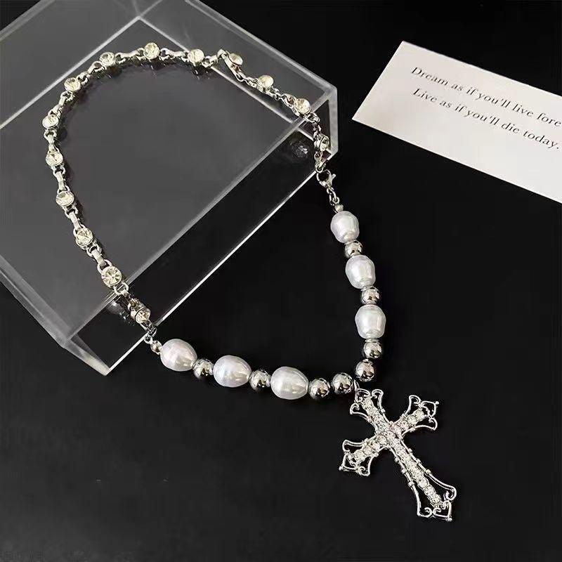 Cross Pearl Necklace