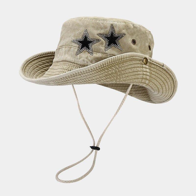 Disco Cowgirl Star Printed Denim Hat