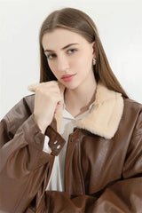 Double-Faced Faux Leather & Fur Jacket