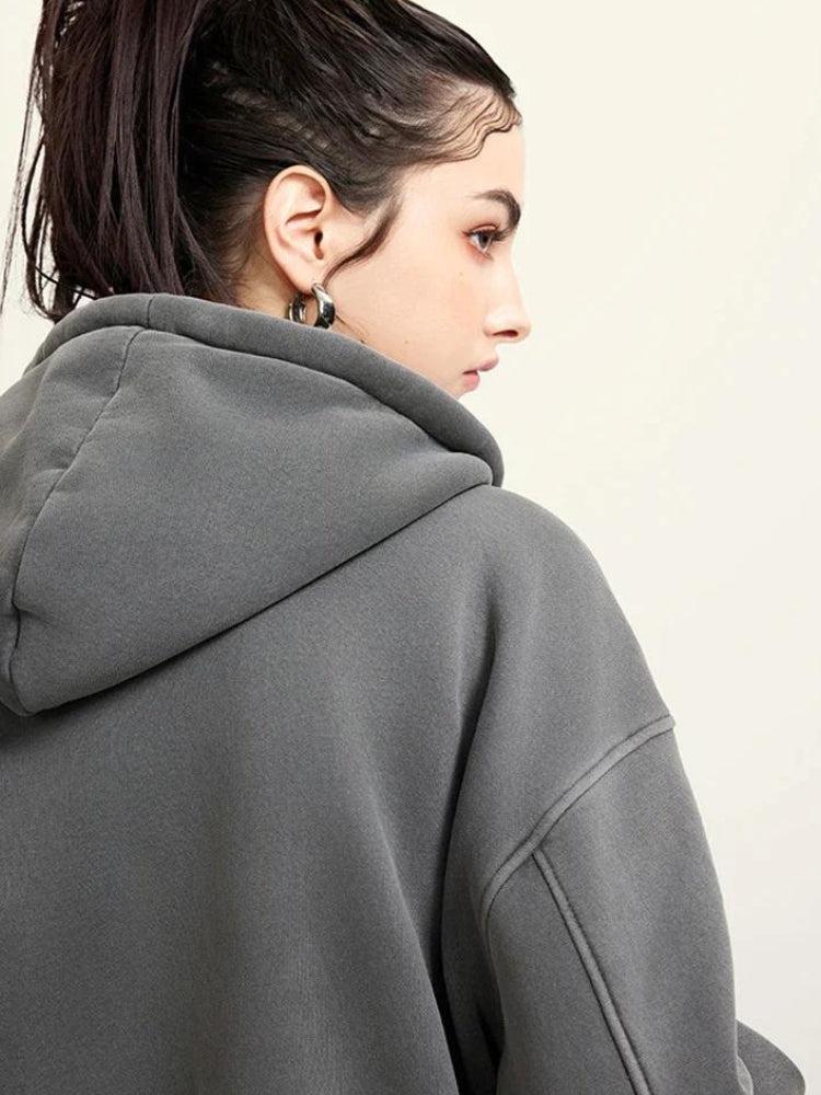 Double Zip-Up Cropped Hoodie