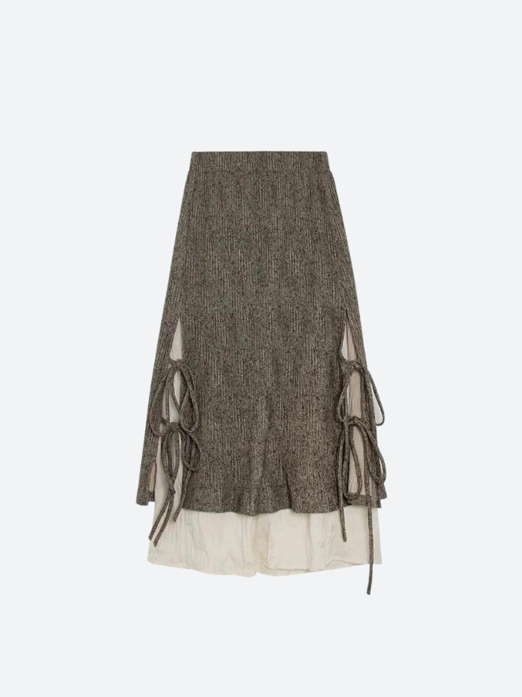 Fairy Grunge Lace Up Midi Skirt