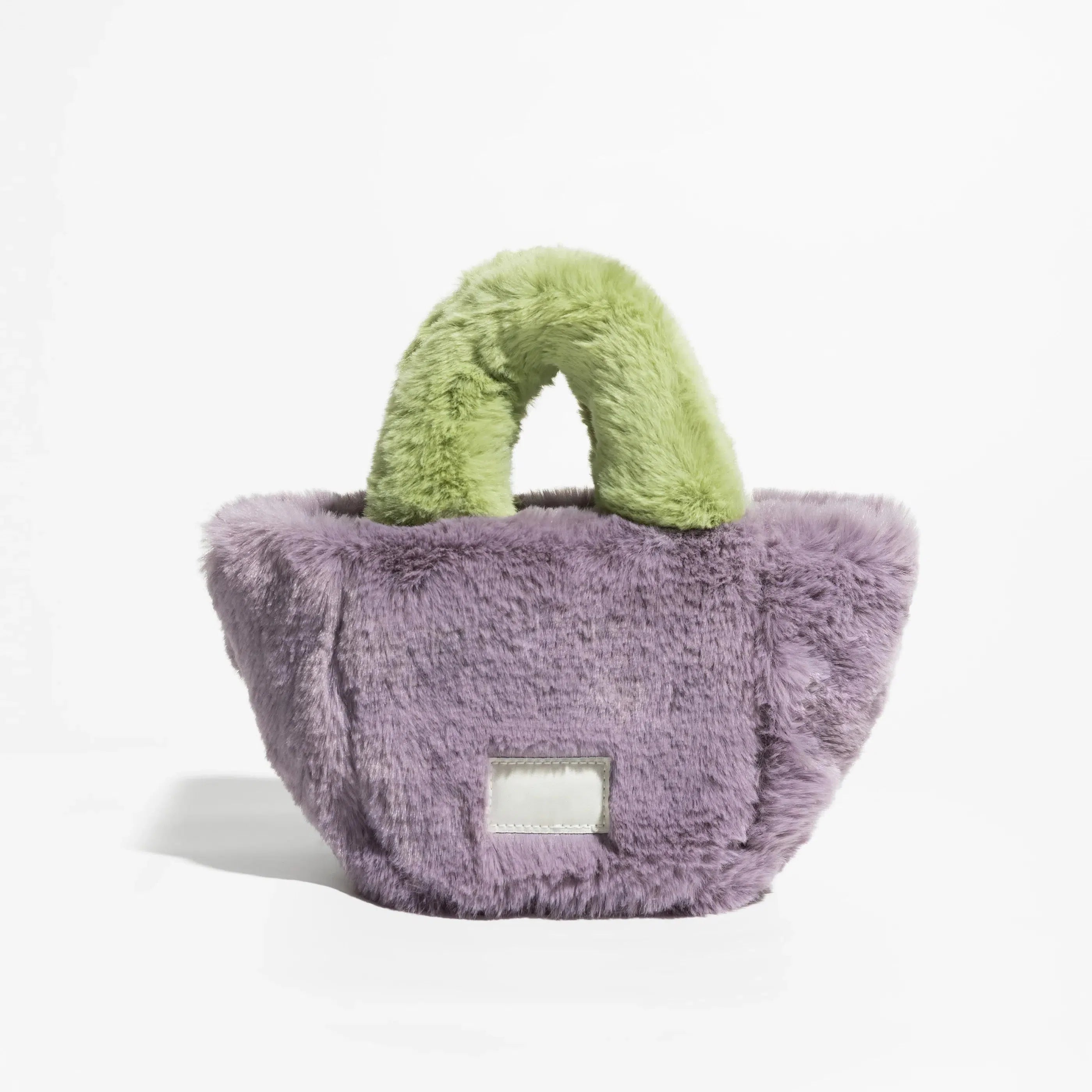 Fluffy Faux Fur Basket Handbag