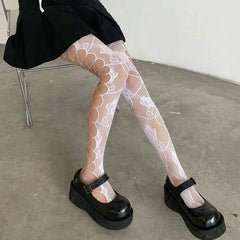 Goth Rose Fishnet Tights