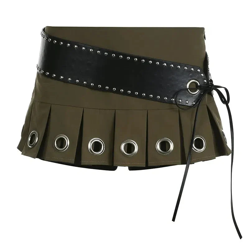 Grunge Belted Extra Mini Skirt