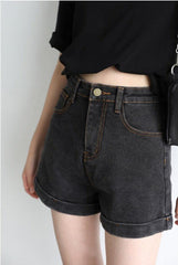 Grunge Black Jean Shorts