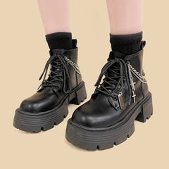 Grunge Chain with Cross Combat Boots