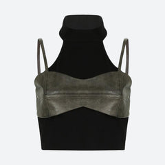 Grunge Crop Halter Top