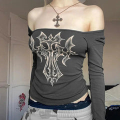 Grunge Cross Bleached Top