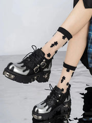 Grunge Flame Chunky Platform Shoes