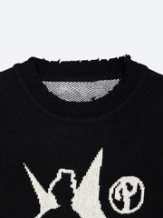 Grunge Starboy Distressed Knitted Sweater