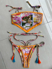 Indie Floral Bandana Scarf Bikini Set