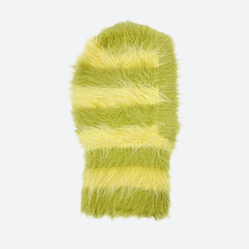 Indie Striped Fluffy Balaclava