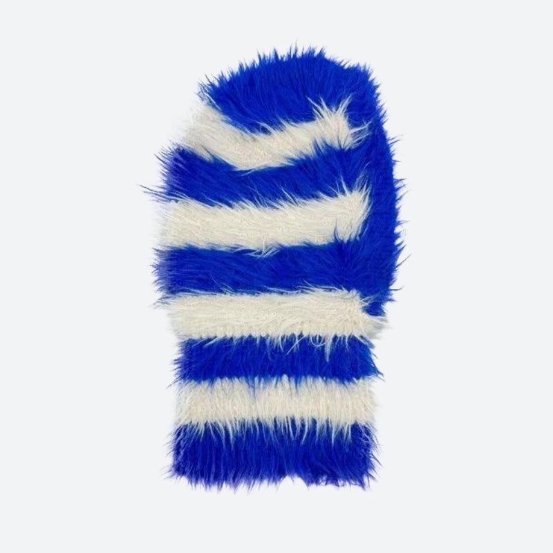 Indie Striped Fluffy Balaclava