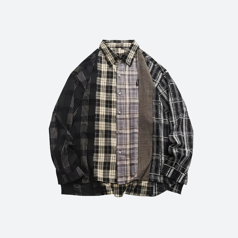 Multi Pattern Plaid Shirt