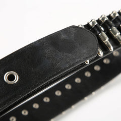 Bullet applique buckle PU leather belt