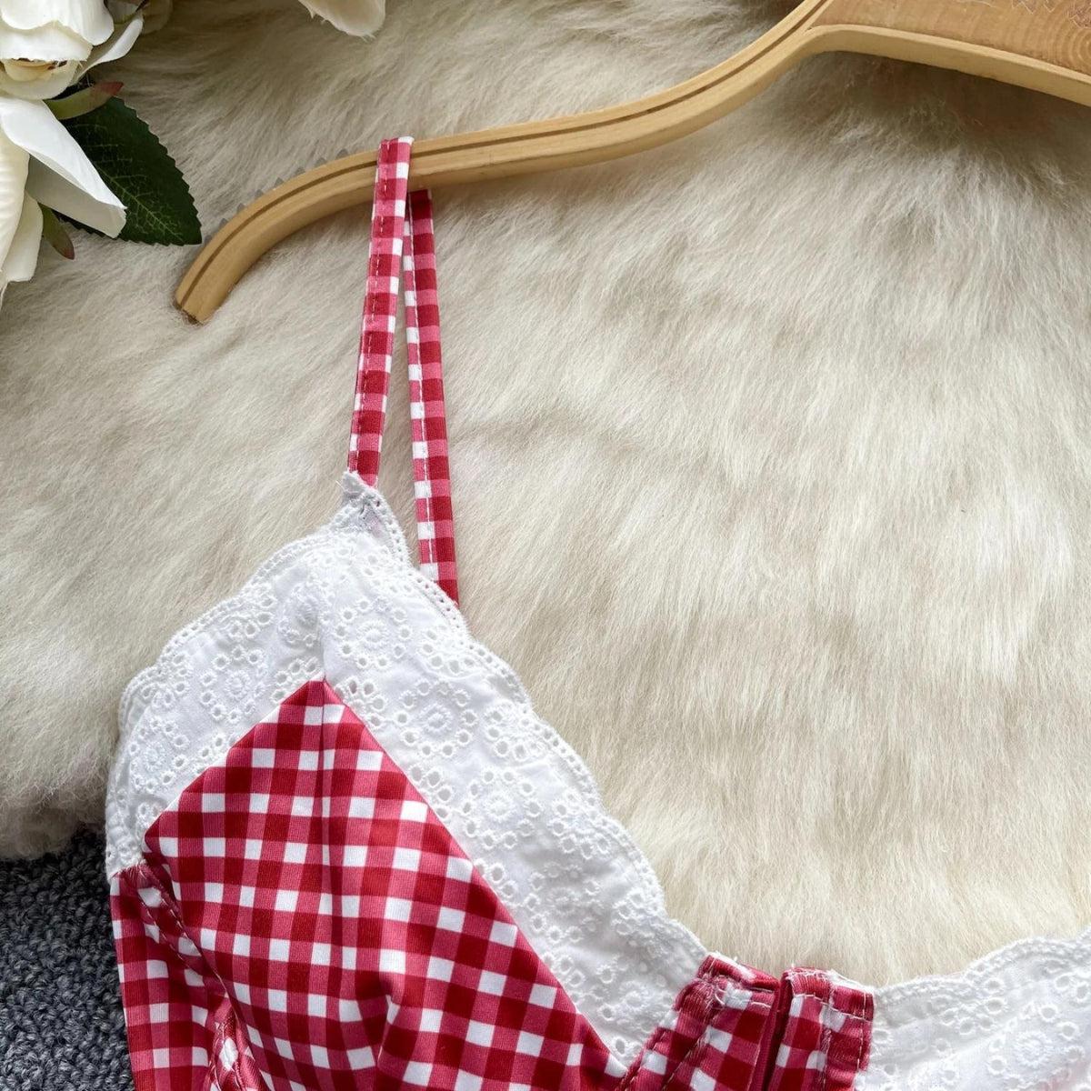 Plaid Bustier Crop Top