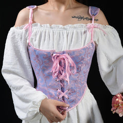 Ribbon Detailed Corset Top