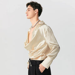 Satin Cowl Neck Shirt