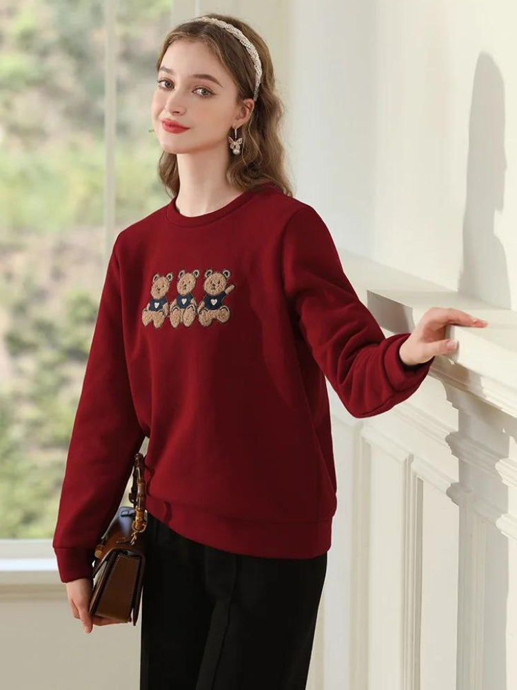 Teddy Bears Embroidered Sweatshirt