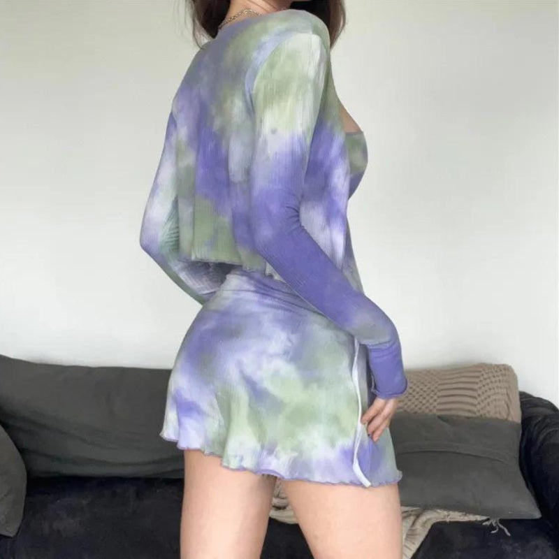 Tie Dye Bolero Mini Dress