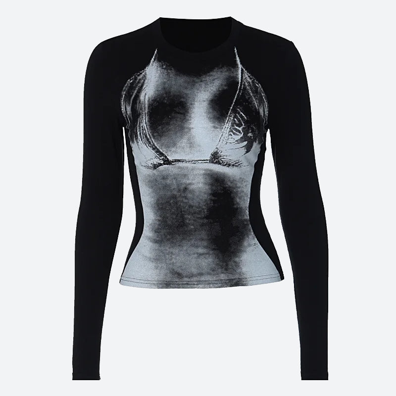 Y2K 3D Body Print Top