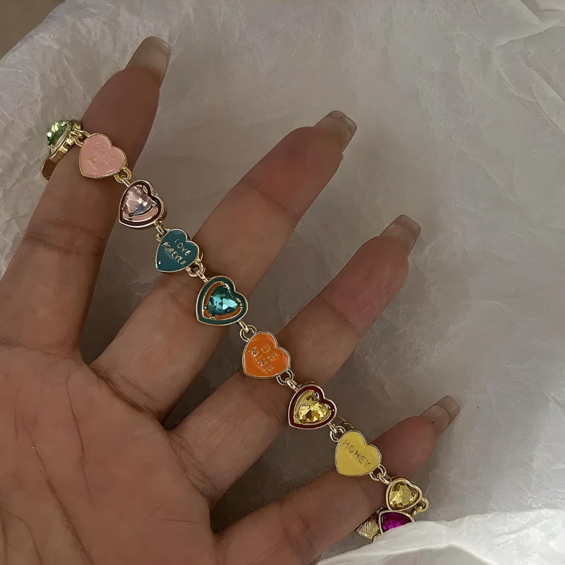 Y2K Colorful Heart Bracelet