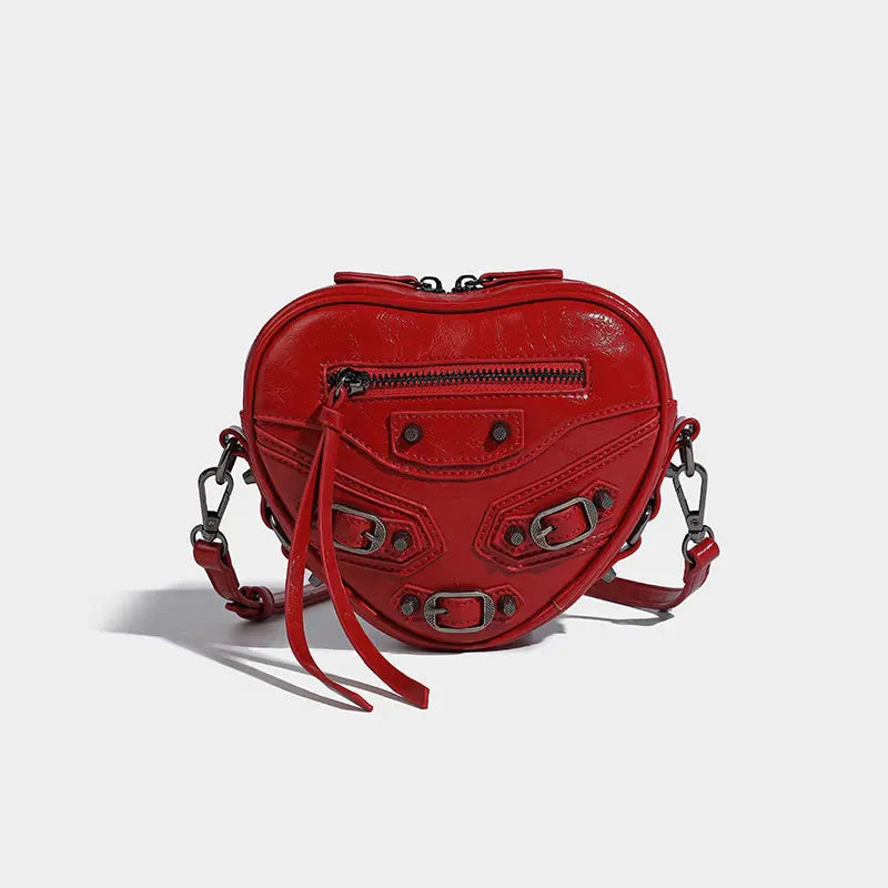 Y2K Grunge Belted Heart Shaped Bag