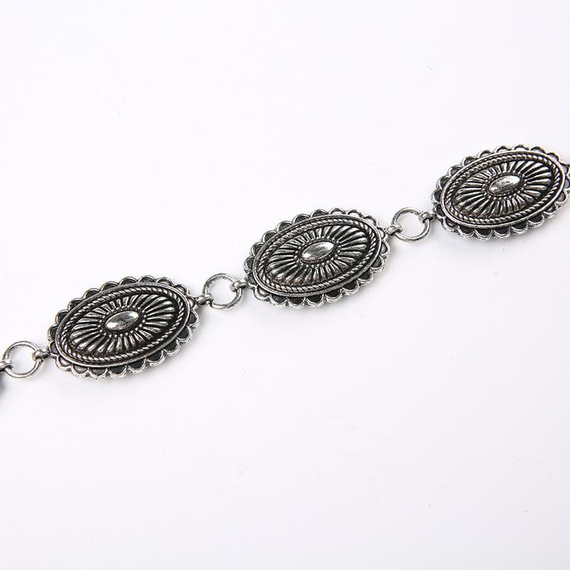 Metal carving pendant o ring belt