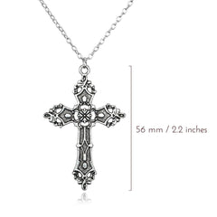 Cross pendant solid chain necklace