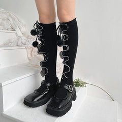 Hairball ruffle knee high socks