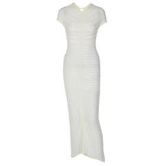 Crochet see through short sleeve button solid maxi dress