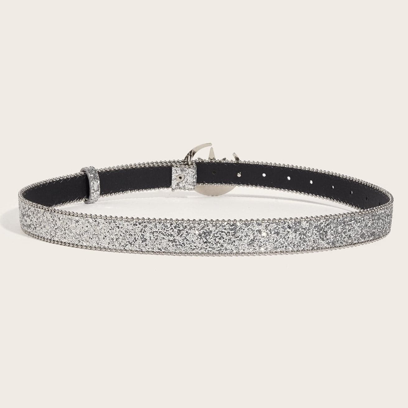 Moon star glitter beaded adjustable belt