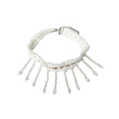 Beaded tassels solid choker necklace