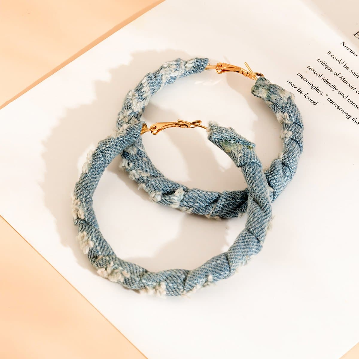 Denim o ring earrings